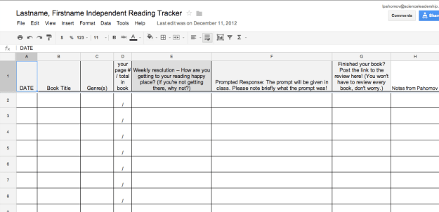 Reading Tracker sample